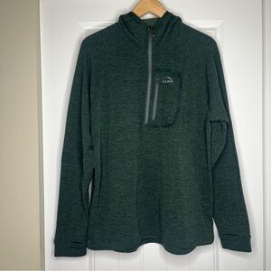 L L Bean Adventure Grid 1/4 Zip Pullover Mens Size Large Gorpcore Outdoor Green